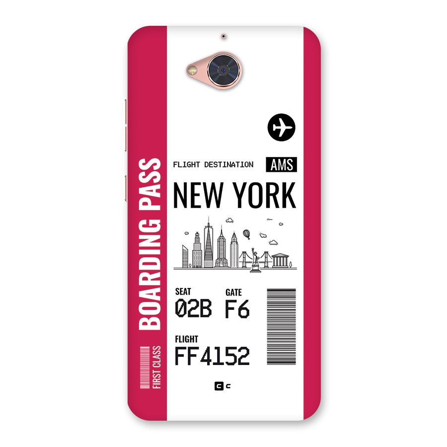 New York Boarding Pass Back Case for Gionee S6 Pro