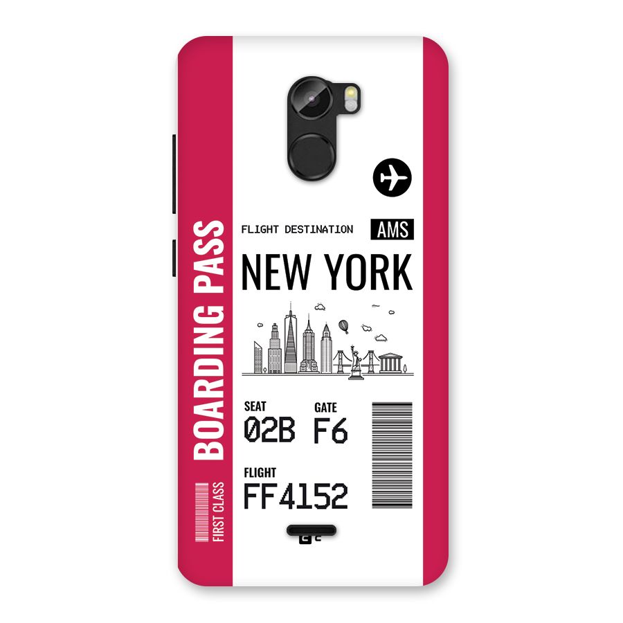 New York Boarding Pass Back Case for Gionee X1