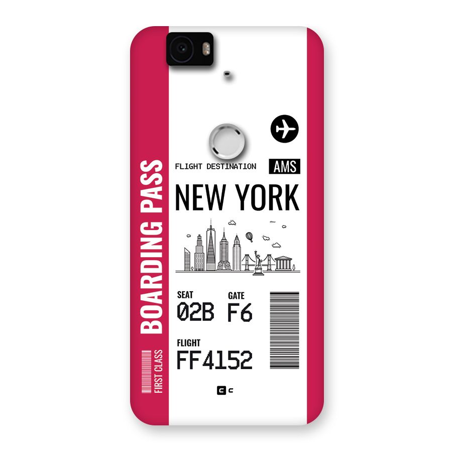 New York Boarding Pass Back Case for Google Nexus 6P