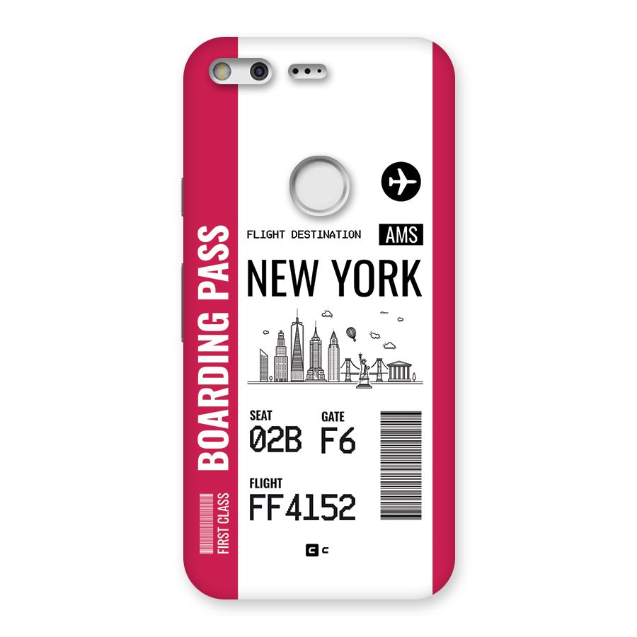 New York Boarding Pass Back Case for Google Pixel