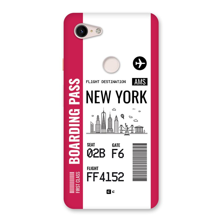 New York Boarding Pass Back Case for Google Pixel 3 XL