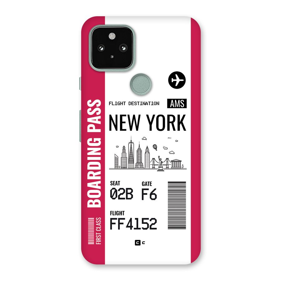 New York Boarding Pass Back Case for Google Pixel 5