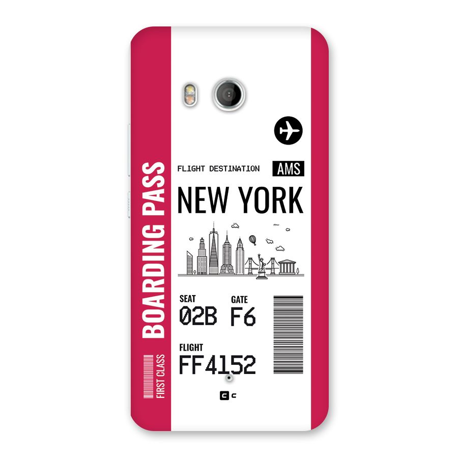 New York Boarding Pass Back Case for HTC U11