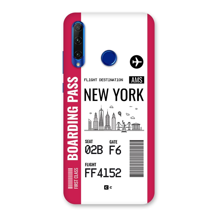 New York Boarding Pass Back Case for Honor 20i