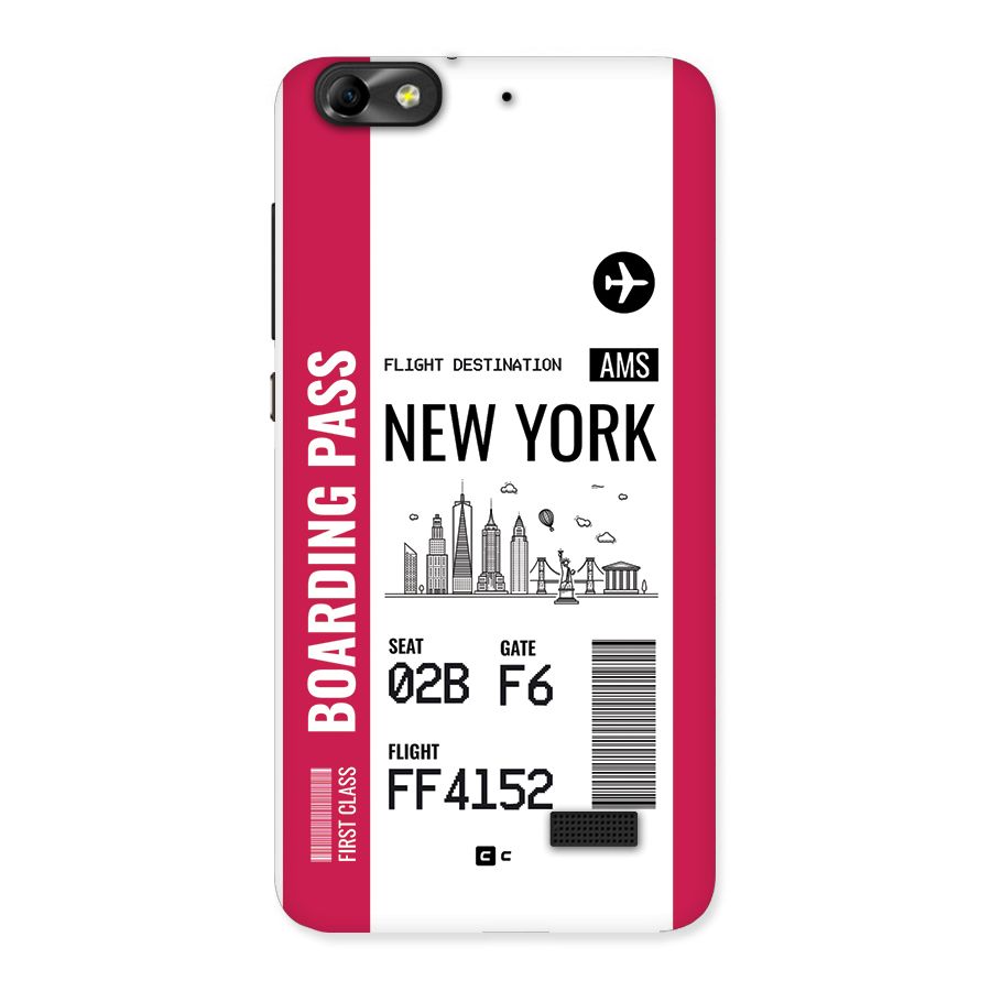 New York Boarding Pass Back Case for Honor 4C