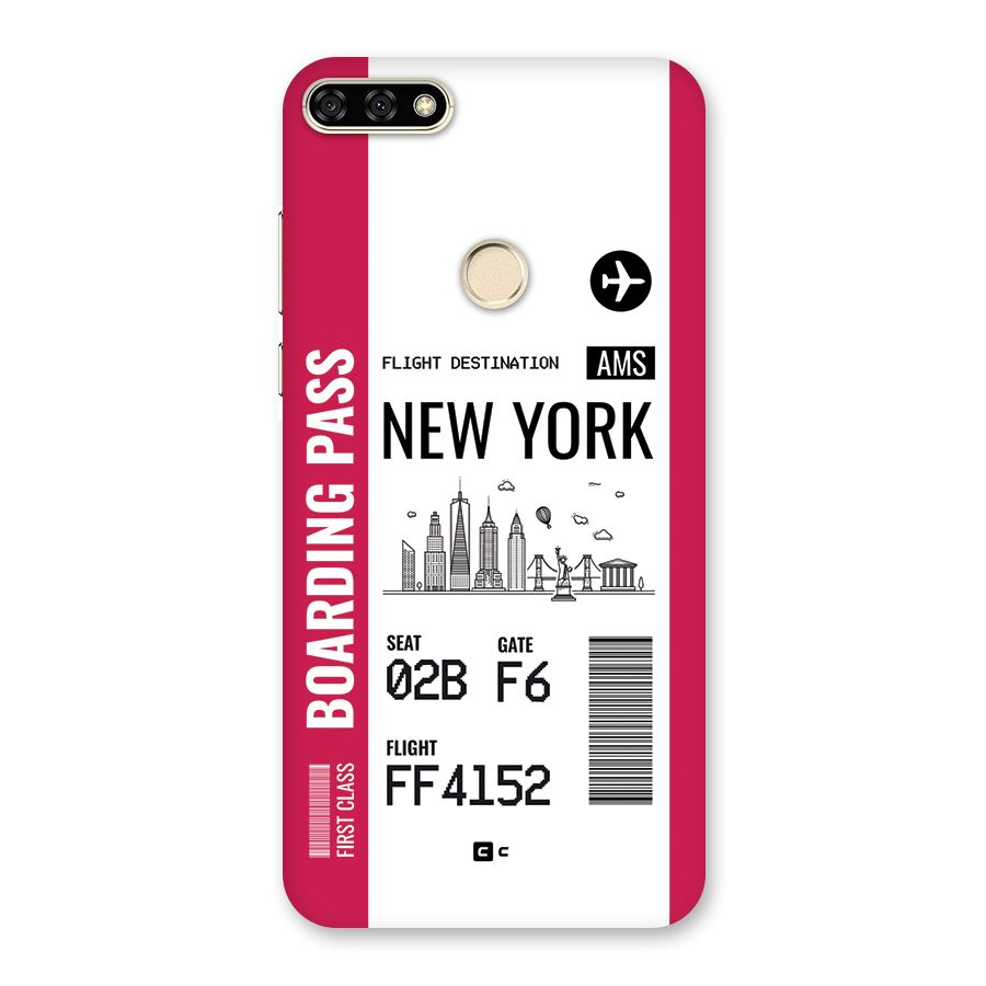 New York Boarding Pass Back Case for Honor 7A