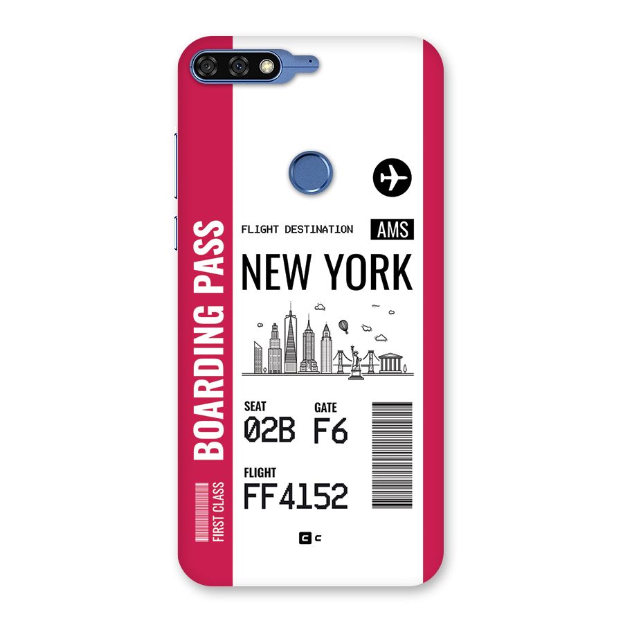 New York Boarding Pass Back Case for Honor 7C