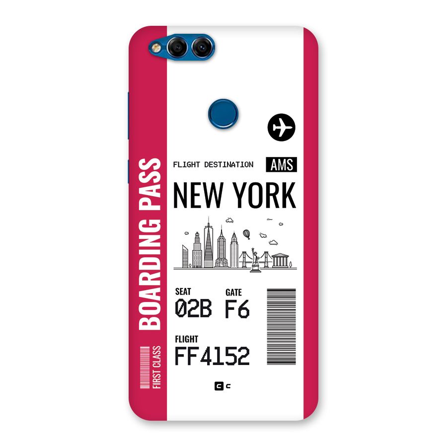 New York Boarding Pass Back Case for Honor 7X