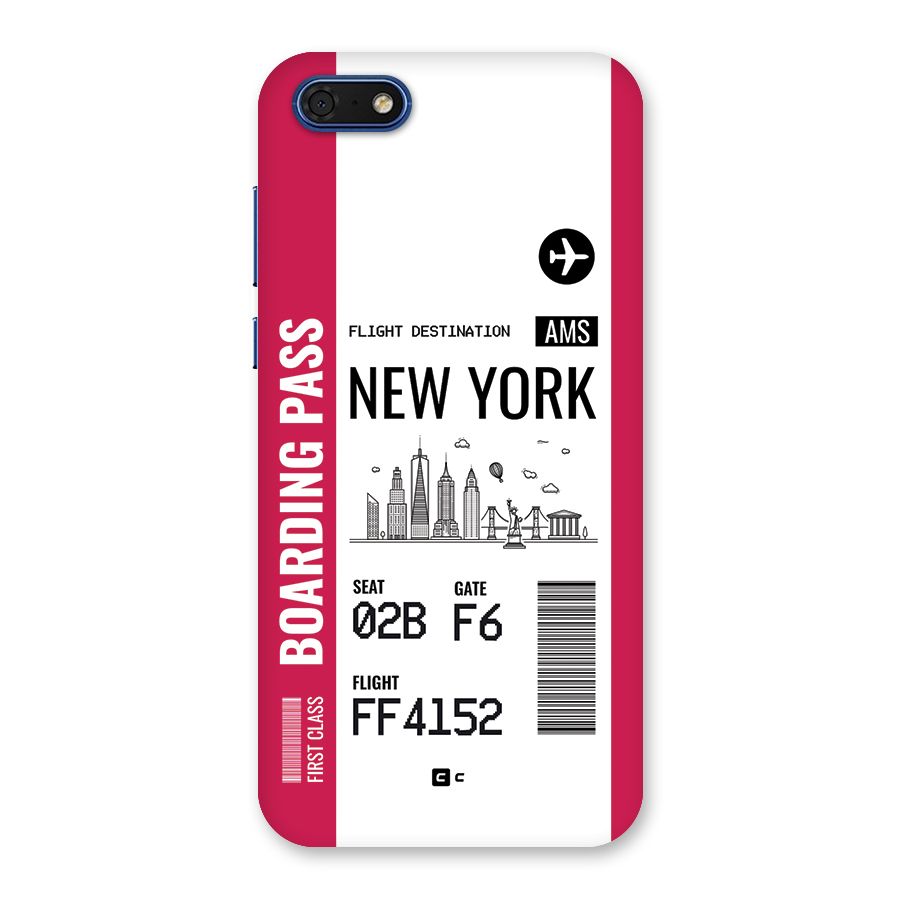 New York Boarding Pass Back Case for Honor 7s