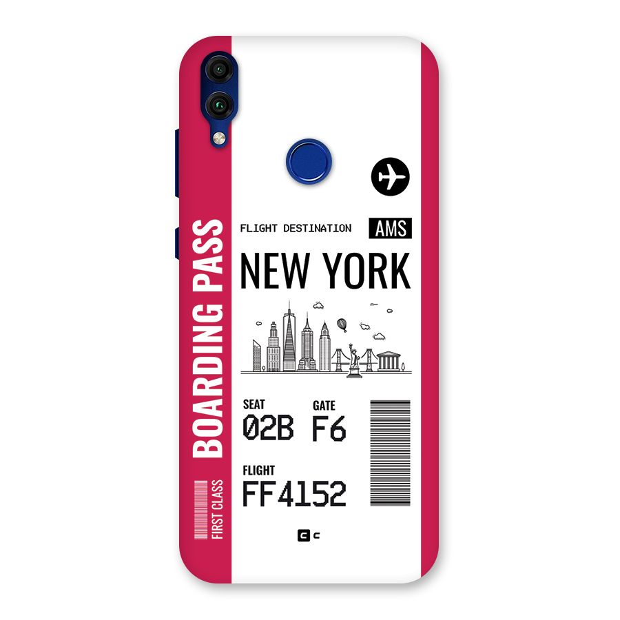 New York Boarding Pass Back Case for Honor 8C