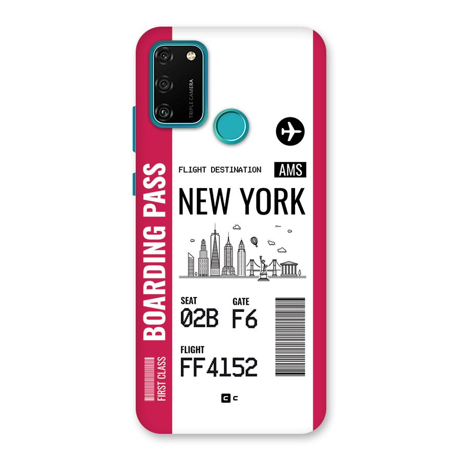 New York Boarding Pass Back Case for Honor 9A
