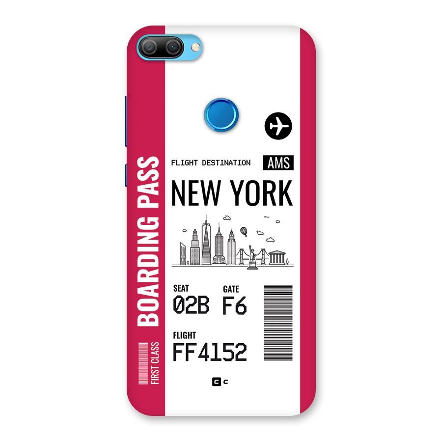 New York Boarding Pass Back Case for Honor 9N
