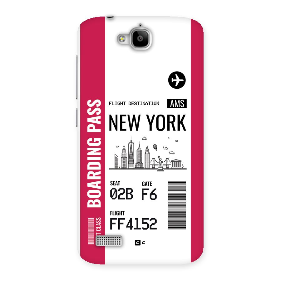 New York Boarding Pass Back Case for Honor Holly