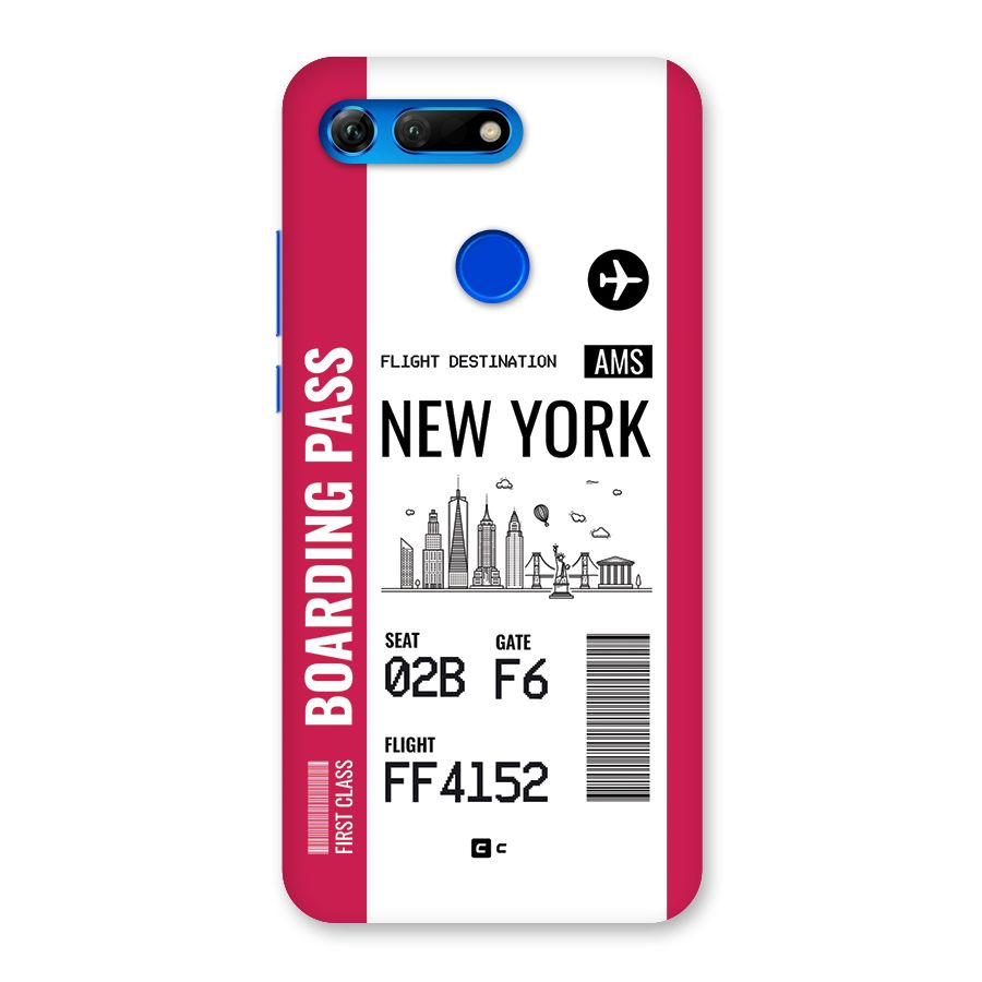 New York Boarding Pass Back Case for Honor View 20
