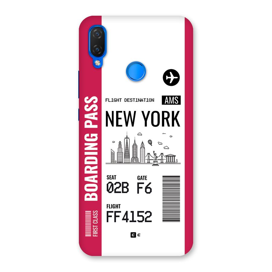 New York Boarding Pass Back Case for Huawei Nova 3i