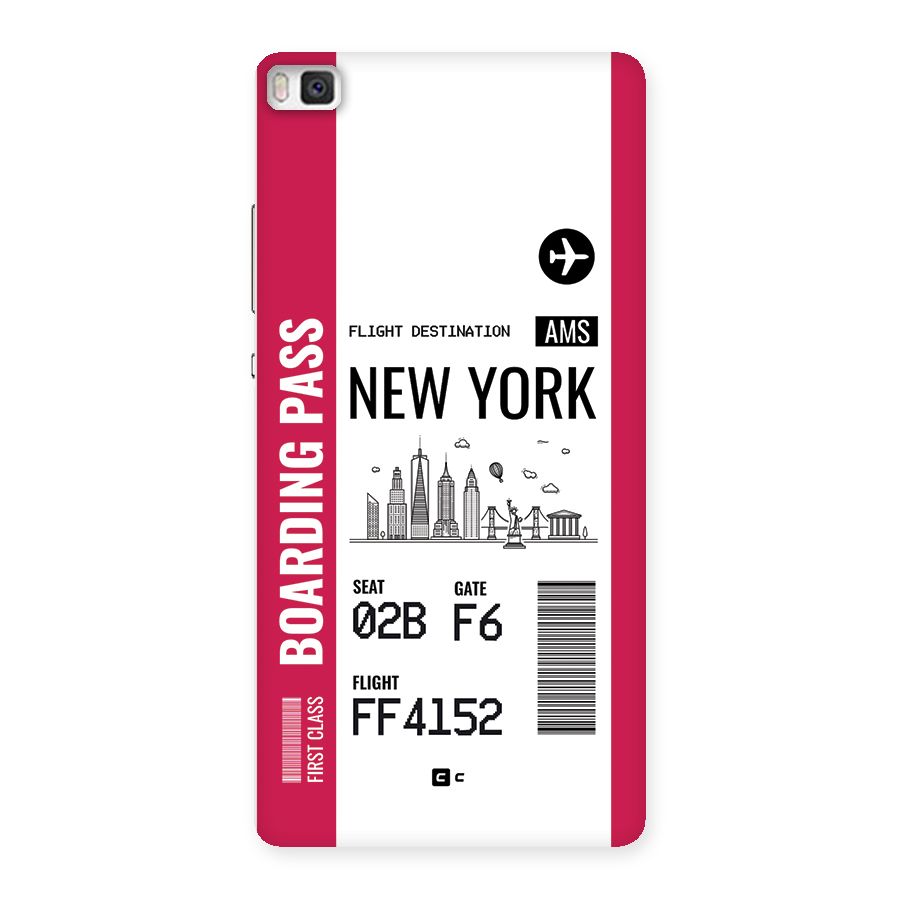 New York Boarding Pass Back Case for Huawei P8