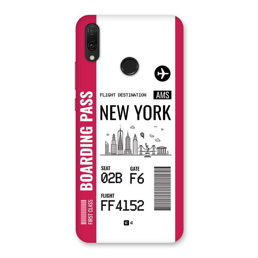 New York Boarding Pass Back Case for Huawei Y9 (2019)
