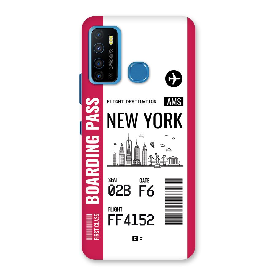 New York Boarding Pass Back Case for Infinix Hot 9