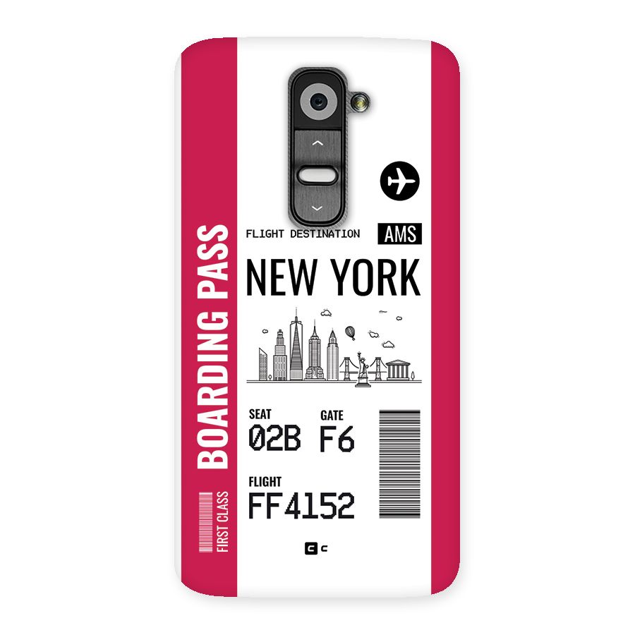 New York Boarding Pass Back Case for LG G2