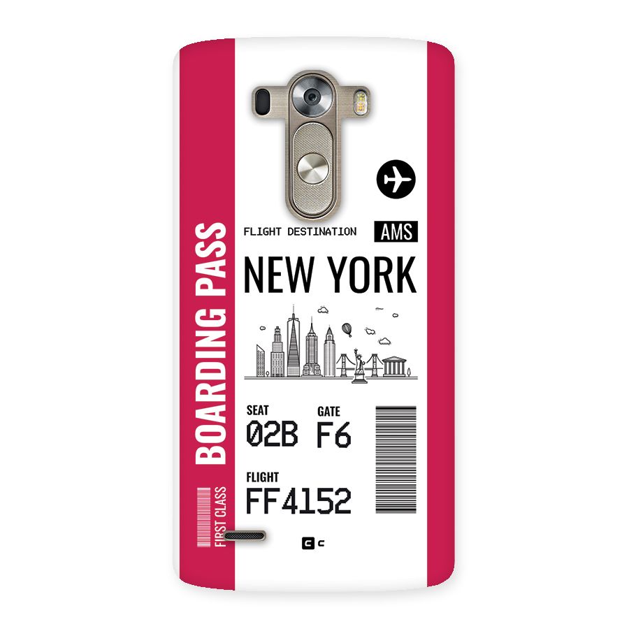 New York Boarding Pass Back Case for LG G3
