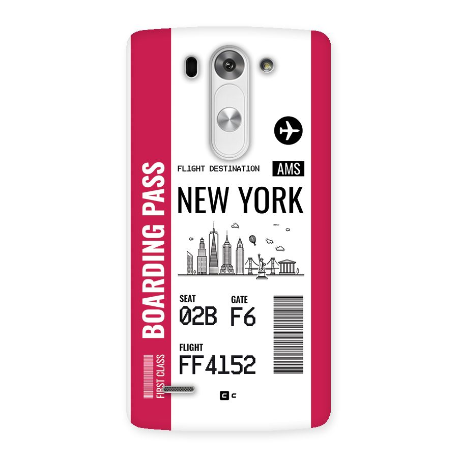 New York Boarding Pass Back Case for LG G3 Mini