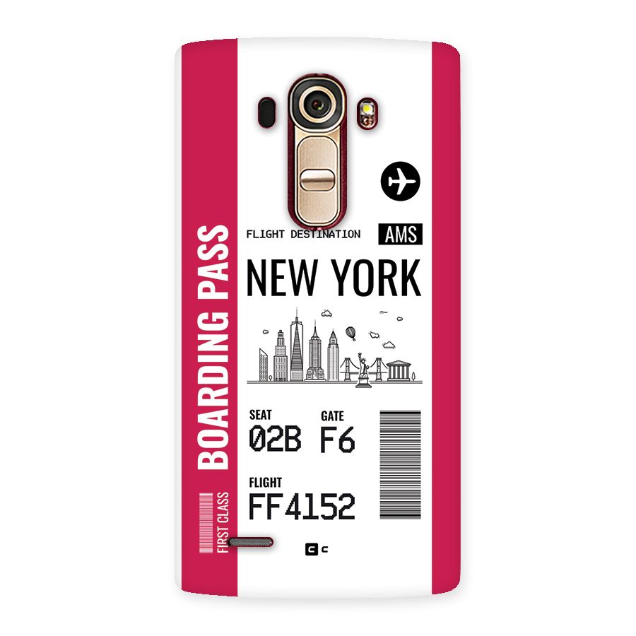 New York Boarding Pass Back Case for LG G4