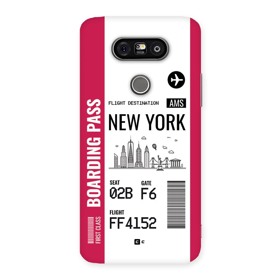 New York Boarding Pass Back Case for LG G5