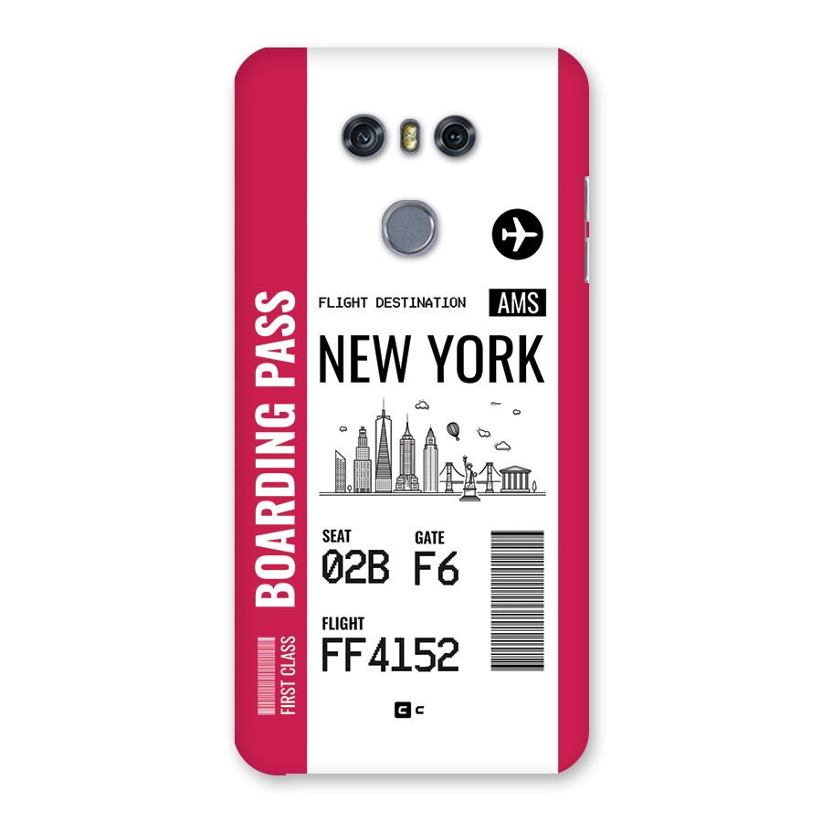 New York Boarding Pass Back Case for LG G6
