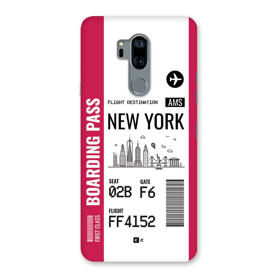 New York Boarding Pass Back Case for LG G7