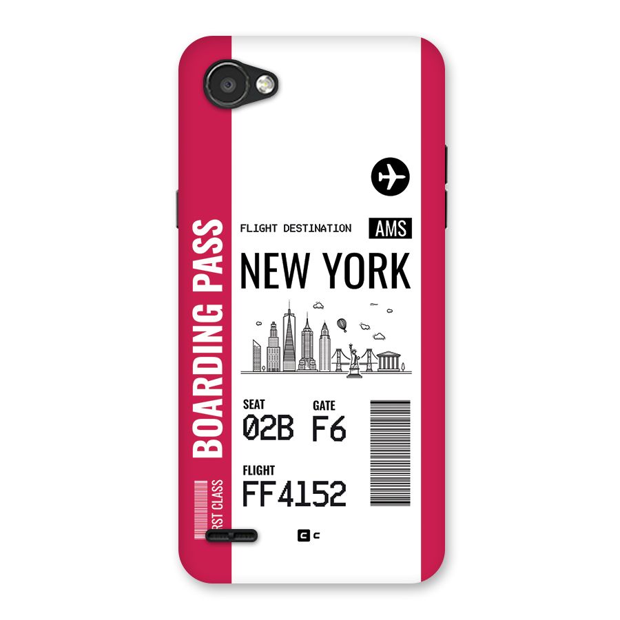 New York Boarding Pass Back Case for LG Q6
