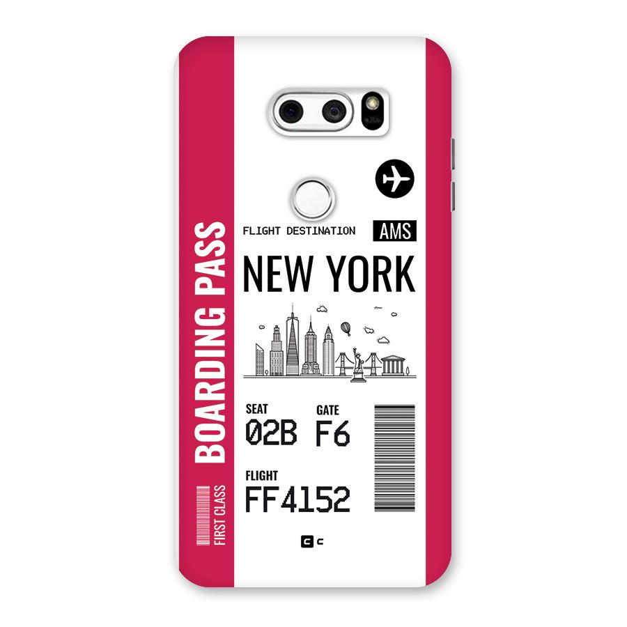 New York Boarding Pass Back Case for LG V30