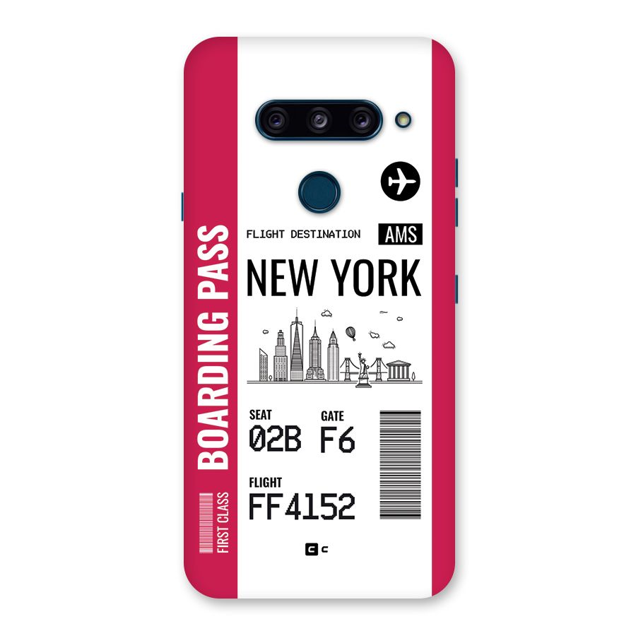 New York Boarding Pass Back Case for LG  V40 ThinQ