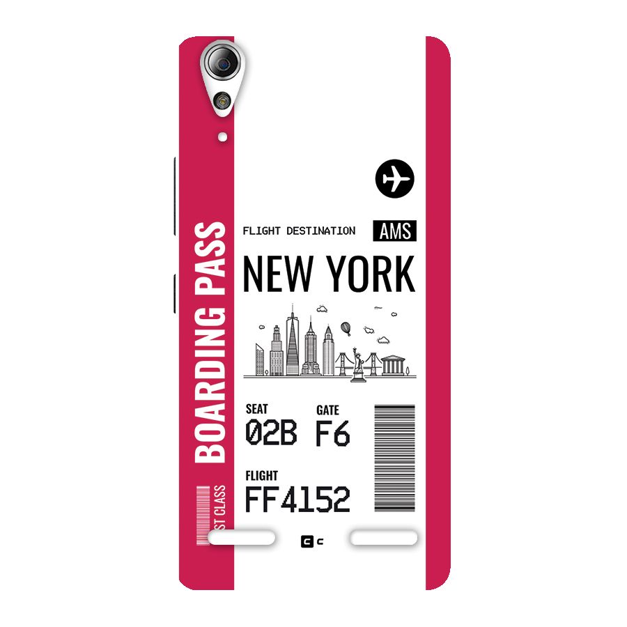 New York Boarding Pass Back Case for Lenovo A6000