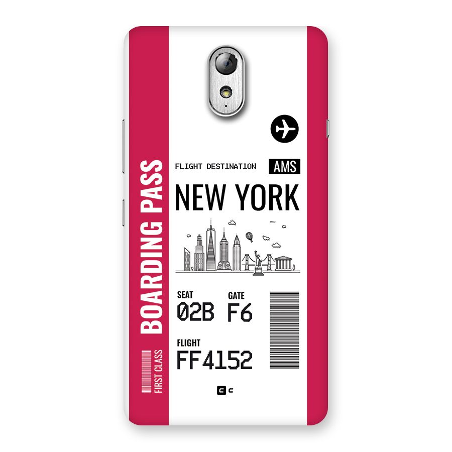 New York Boarding Pass Back Case for Lenovo Vibe P1M