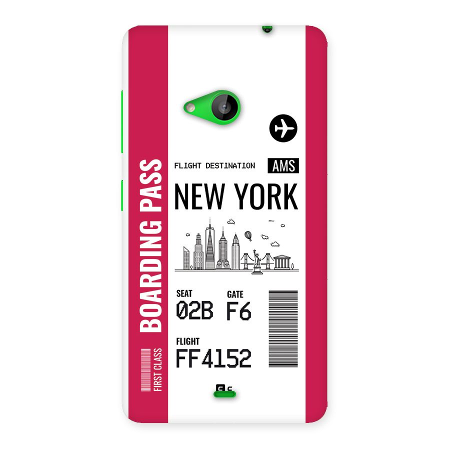 New York Boarding Pass Back Case for Lumia 535