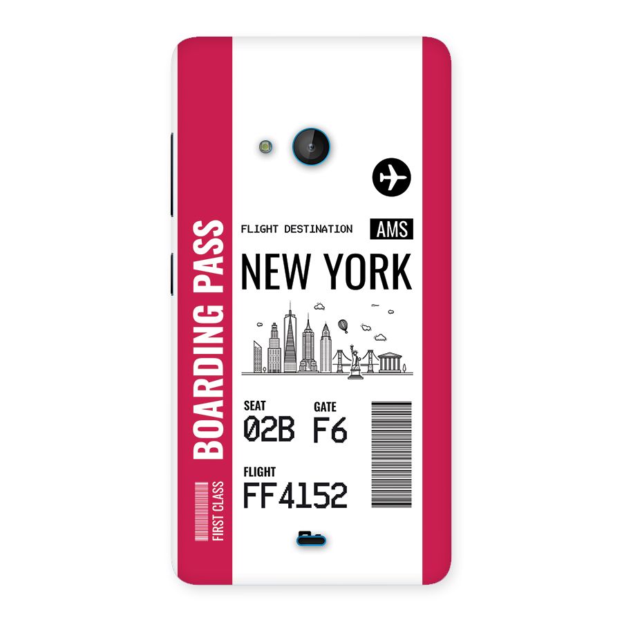 New York Boarding Pass Back Case for Lumia 540