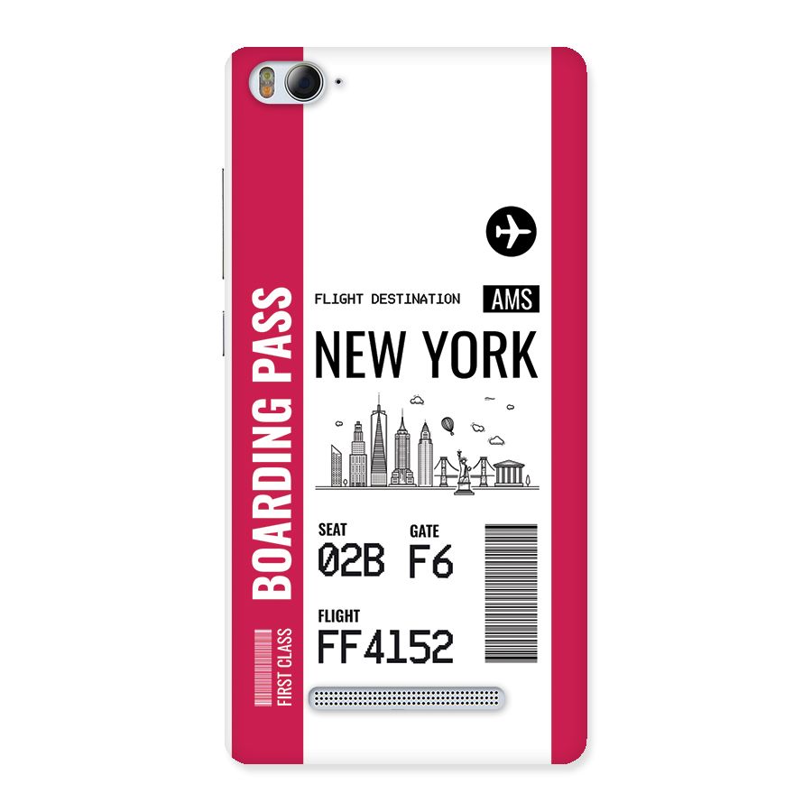 New York Boarding Pass Back Case for Mi4i