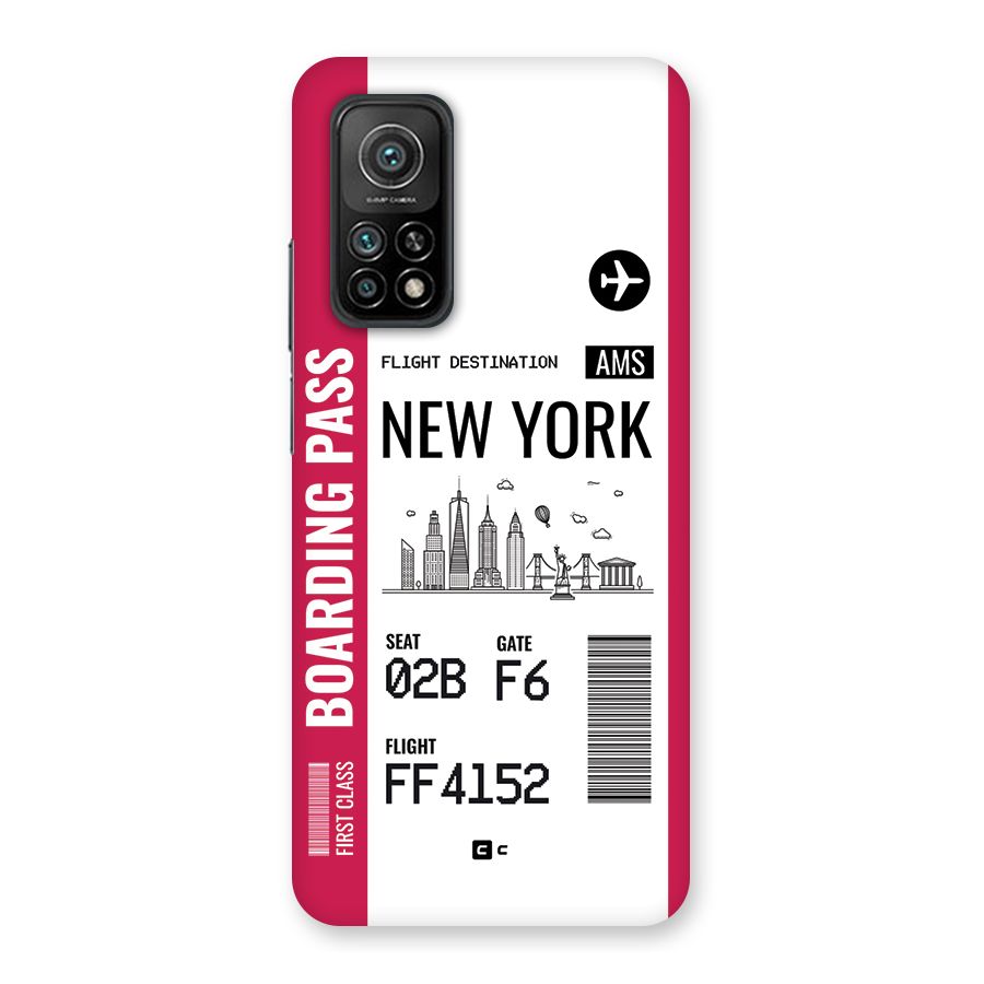 New York Boarding Pass Back Case for Mi 10T 5G