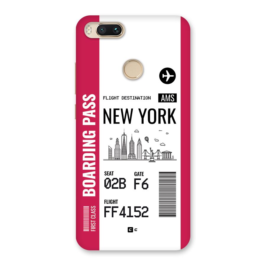 New York Boarding Pass Back Case for Mi A1