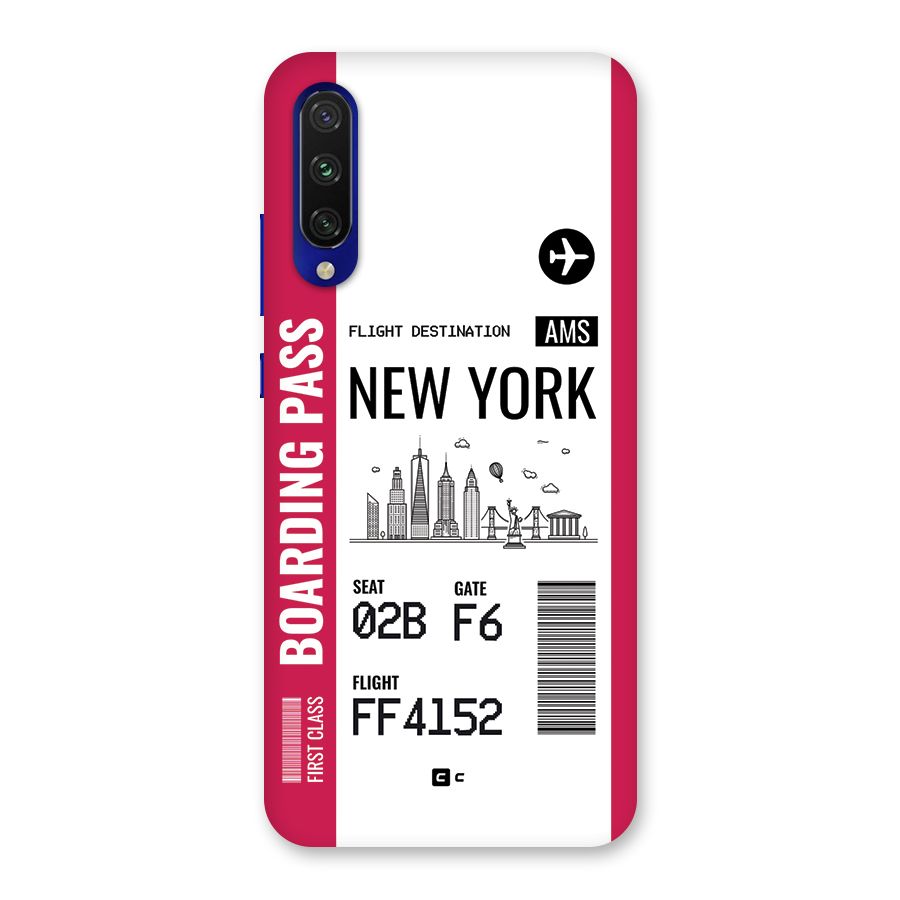 New York Boarding Pass Back Case for Mi A3