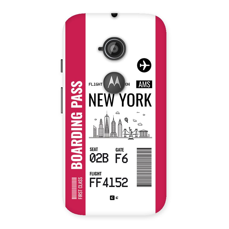 New York Boarding Pass Back Case for Moto E 2nd Gen