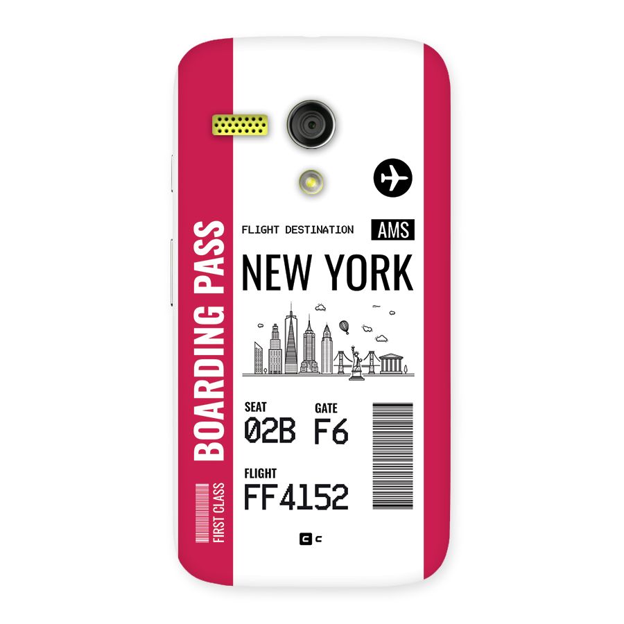 New York Boarding Pass Back Case for Moto G