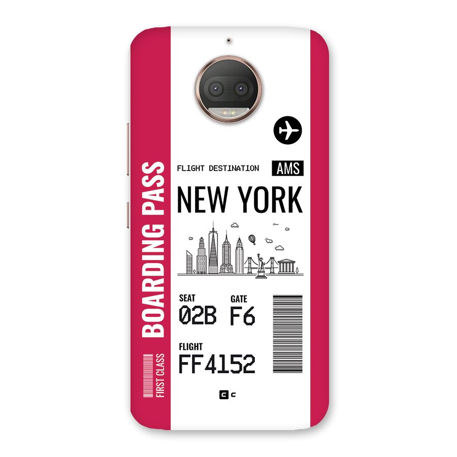 New York Boarding Pass Back Case for Moto G5s Plus