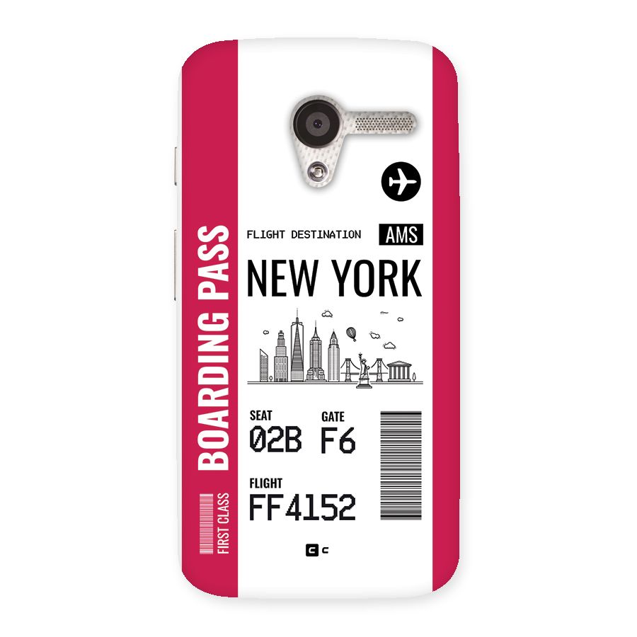 New York Boarding Pass Back Case for Moto X