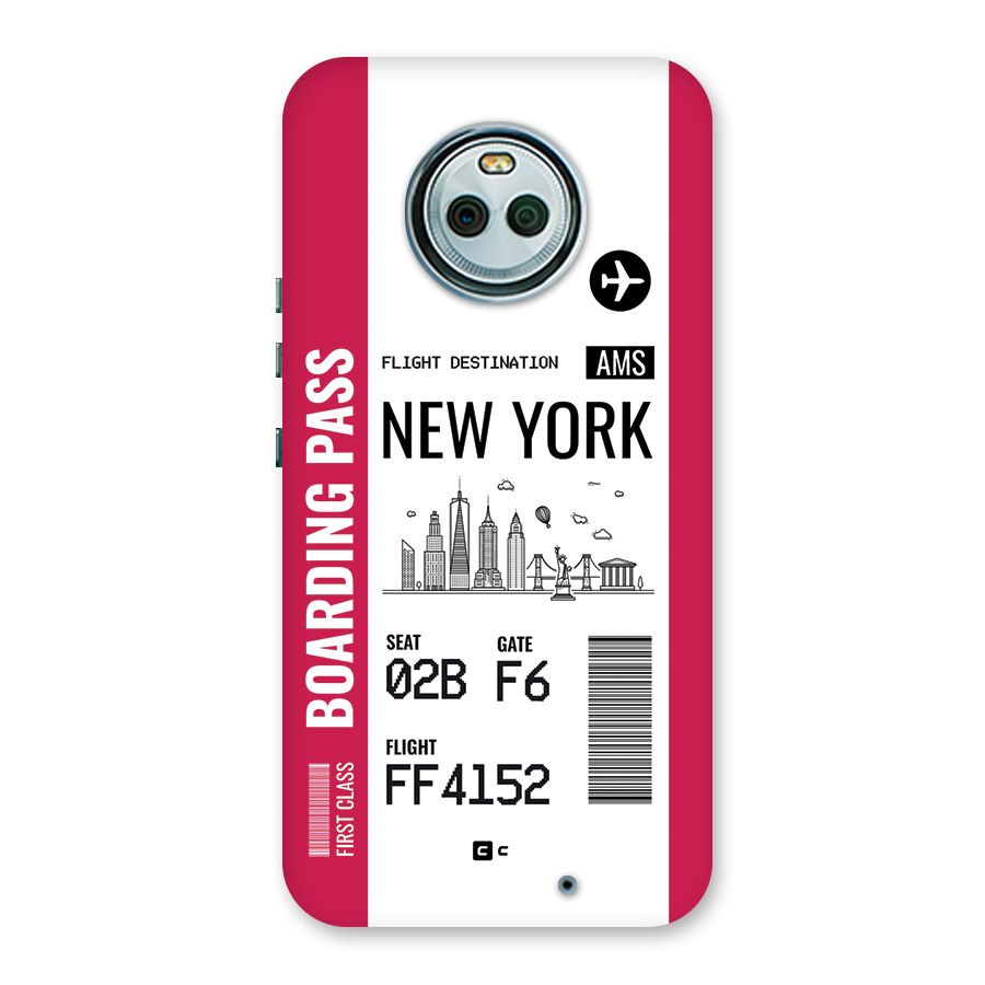 New York Boarding Pass Back Case for Moto X4