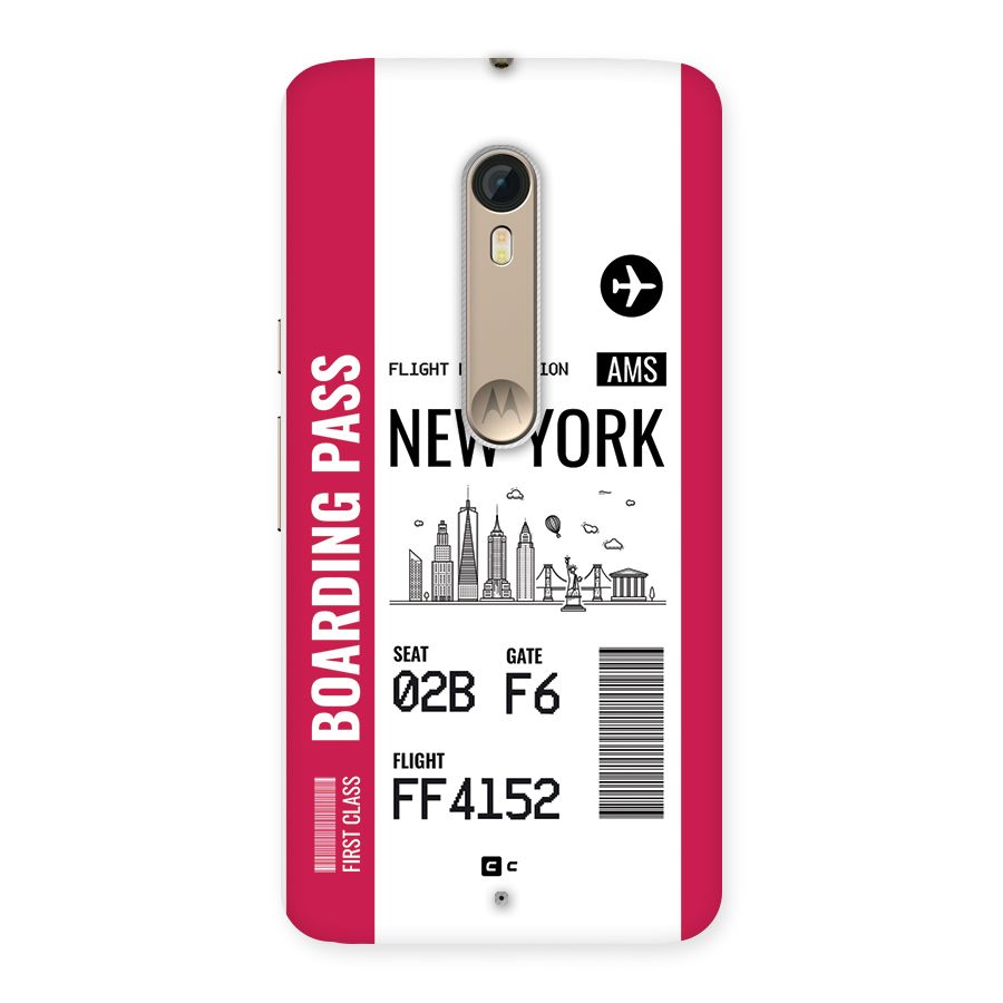 New York Boarding Pass Back Case for Moto X Style