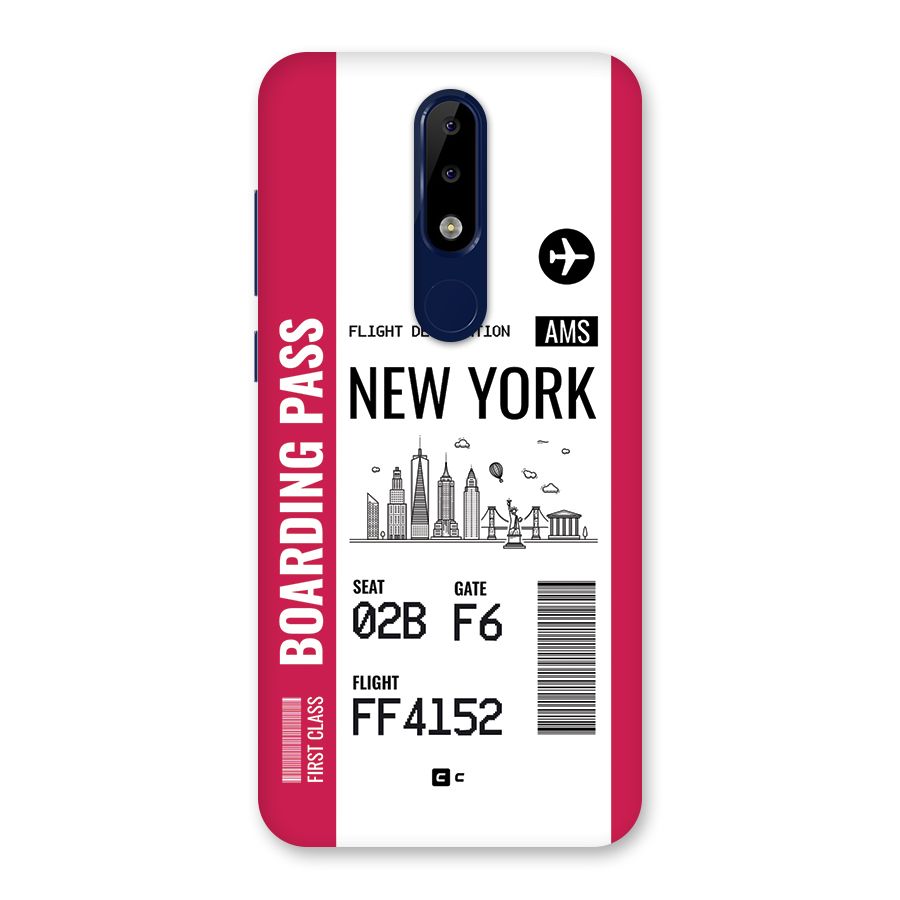 New York Boarding Pass Back Case for Nokia 5.1 Plus