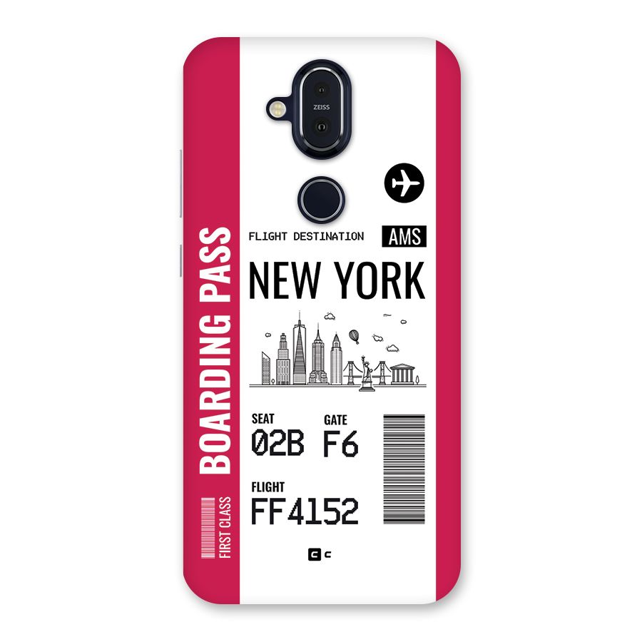 New York Boarding Pass Back Case for Nokia 8.1