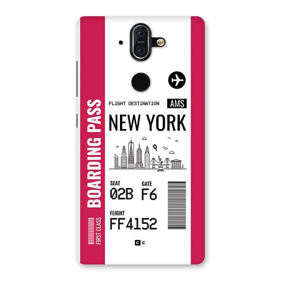 New York Boarding Pass Back Case for Nokia 8 Sirocco