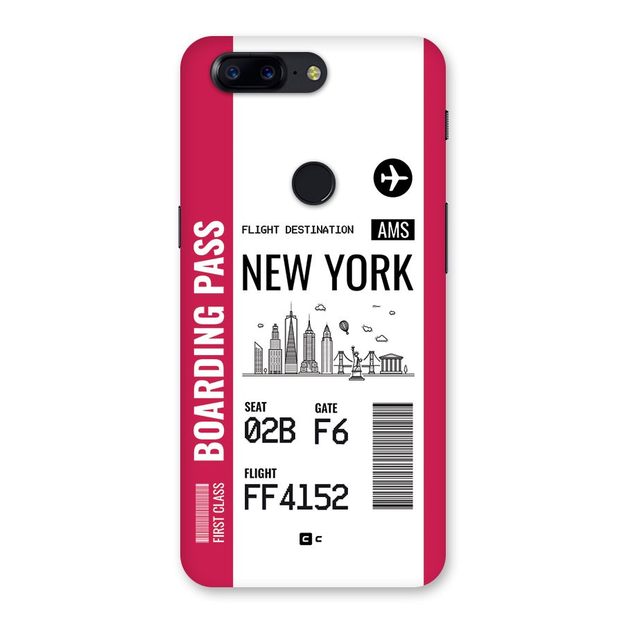 New York Boarding Pass Back Case for OnePlus 5T